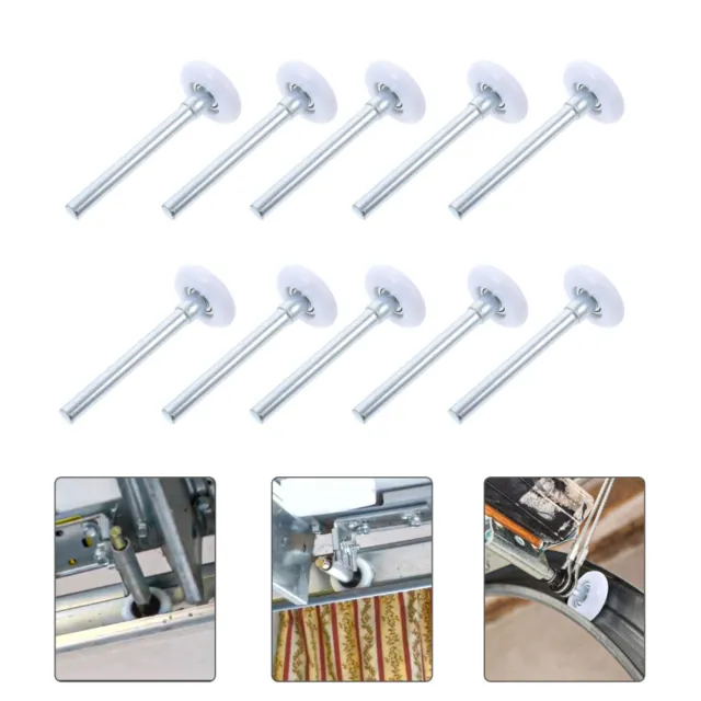 10 piezas de accesorios para rodillos de rueda guía de puerta de garaje pedestal de nailon Fairlead