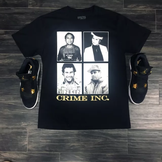 Tee to Match Gold Jordans & Foams Crime INC Tee El Chapo + Pablo Escobar 4