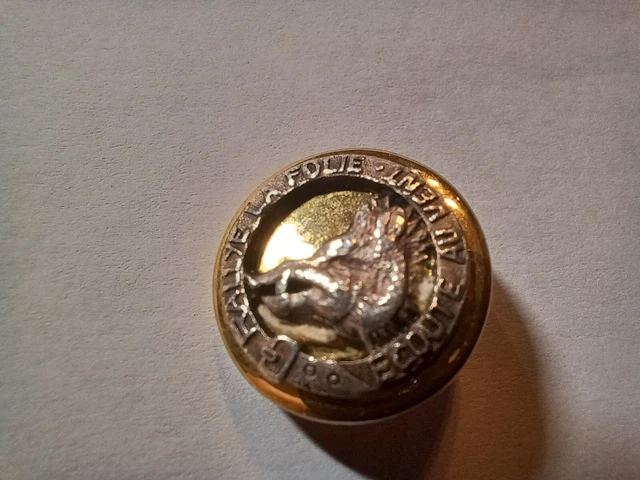 Rare Bouton de vénerie-bouton de chasse de gilet Rallye la Folie
