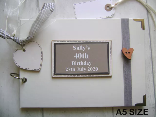 PERSONALISED 40TH birthday PHOTO ALBUM/SCRAPBOOK/MEMORY/GUEST BOOK a5 or a4 size