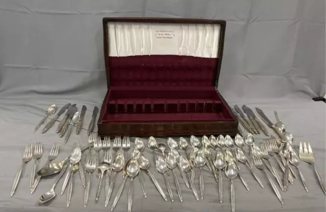 68 pc 1847 Rogers Bros Garland Silver Plate Flatware