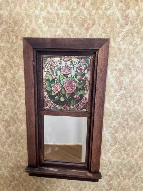 Rose Garden Dollhouse Miniature  Stained Glass Window  film