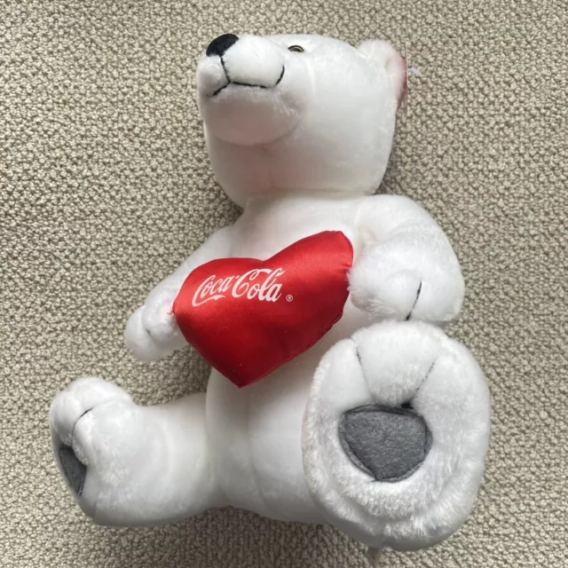 NWT Coca-Cola Collectible Plush Polar Bear Heart Stuffed Animal Promotional 12”