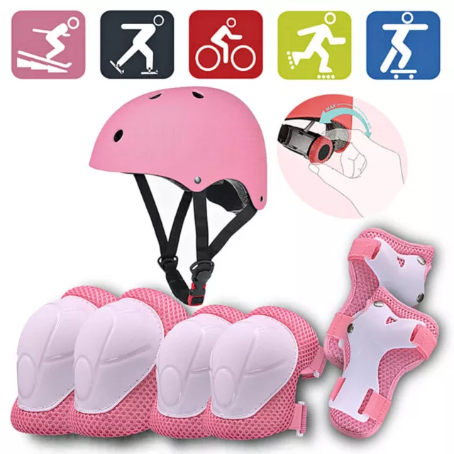 7Pcs/Set Kids Roller Skating Protective Gear Helmet Knee Elbow Wrist Guards Pad 2