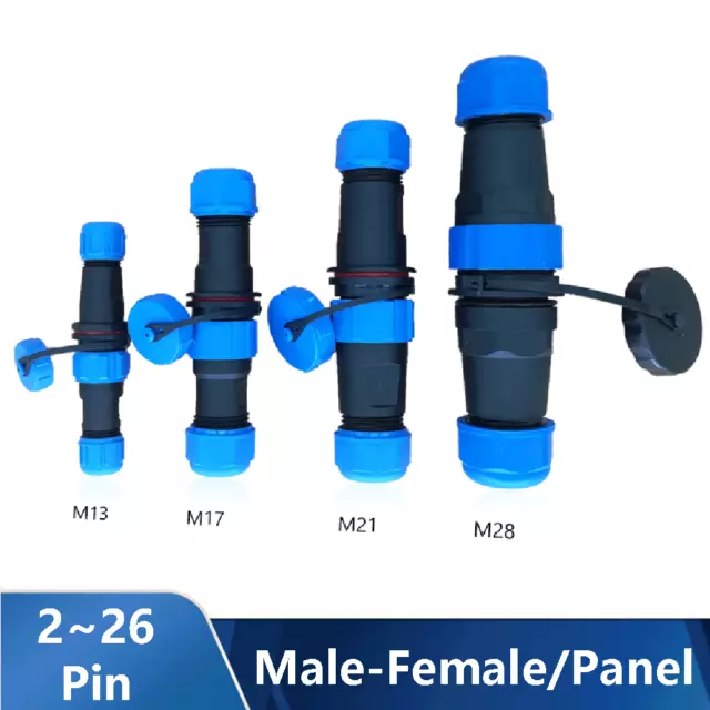 IP68 Waterproof Male-Female/Panel 2~26 Pin Plug Socket Inline Connector Aviation
