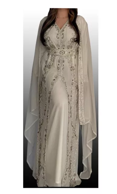 SALE Moroccan Kaftan Wedding Dress Arabic Party Wear Abaya Very Fancy Long Gown