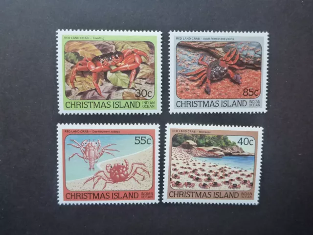 CHRISTMAS ISLAND 1984 Red Land Crab Set 4 Mint Stamps