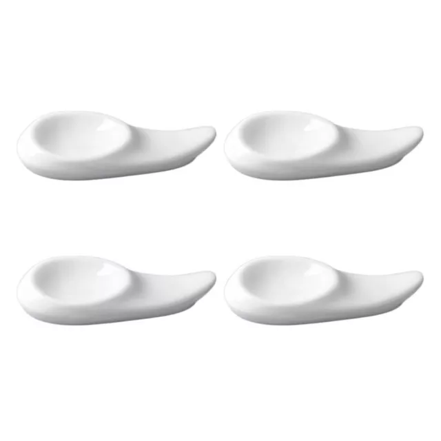 4 Pcs Ceramic Chopsticks Holders Duck Tongue Rest Table Decor Ornament Desktop
