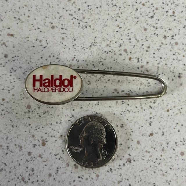 Haldol Haloperidol Pharmaceutical Promo Large Safety Pin #44924