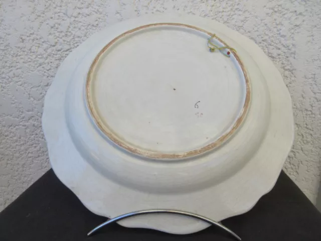 Ancien plat rond en Faïence de Quimper à décor d'un Paon 2