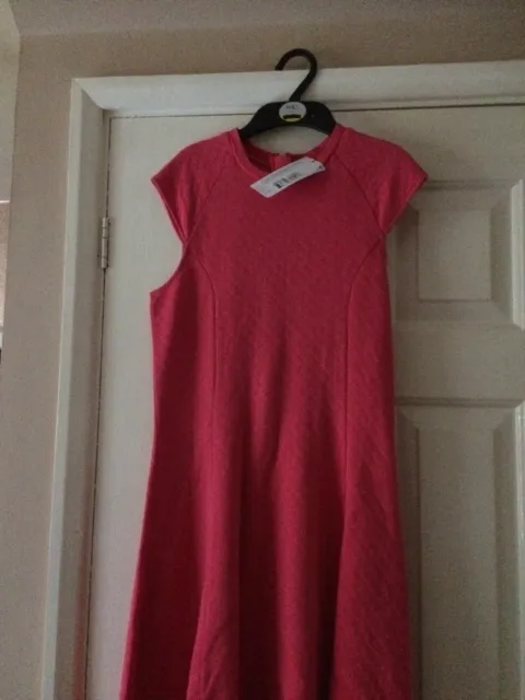 NEW GIRLS DRESS AGE 12-13 YRS M&S KIDS Quilted Dress CERISE pink New