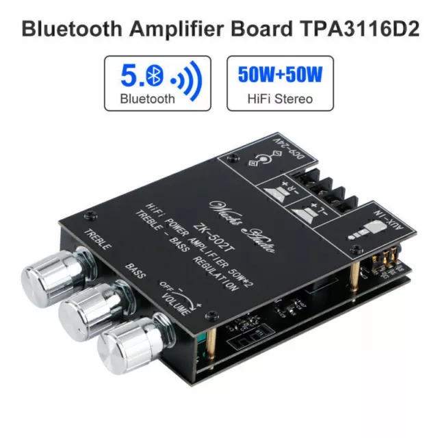 Bluetooth Verstärker Platine Stereo 2.0 TPA3116D2 2X50W Audio Verstärker Mo D6E4