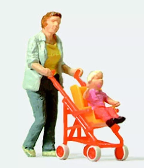 Preiser 28079  HO SCALE WOMAN WITH BUGGY FIGURE