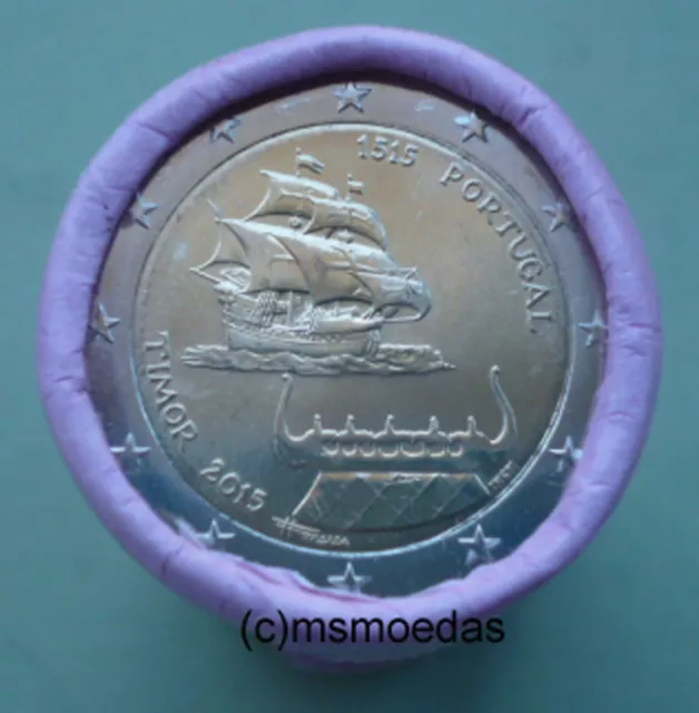 Portugal 2 Euro Rolle 2015 Timor mit 25 x 2 Euro Gedenkmünzen commemorative roll