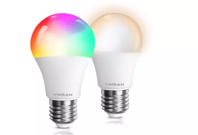Doppelpack WiFi Smart Birn Alexa Glühbirnen Yinsan 9w RGB LED Glühbirnen, 800lm e27