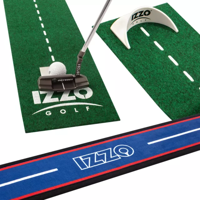 Izzo Golf Putting Set Mat Cup - Indoor Practice Training Aid Choose Length Model