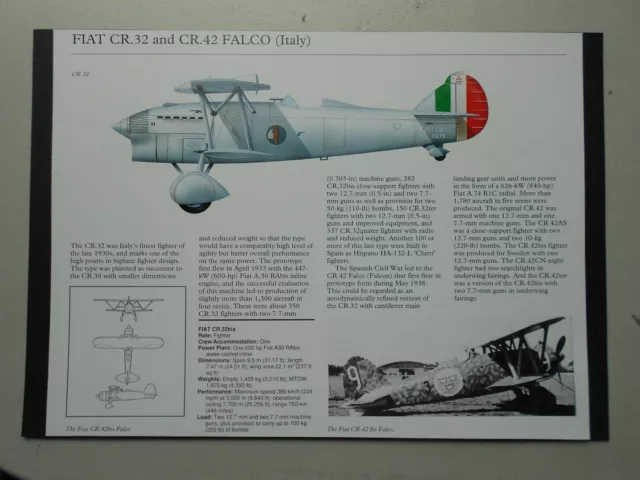Airforce Aviation Print-  Fiat Cr.32 And Cr.42 Falco (Italy)