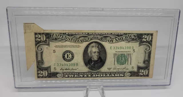 Major Butterfly Fold Error- $20 1950-A Federal Reserve Note -(Richmond)