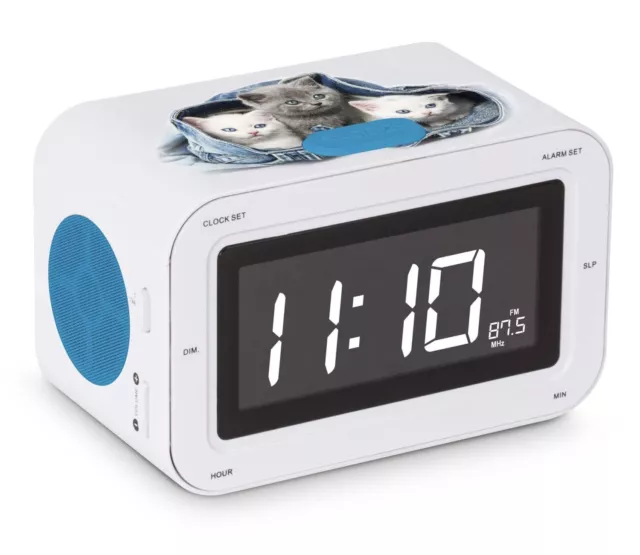 Bigben Radiowecker RR30 Katzen Dual Alarm LCD Display UKW FM Uhren-Radio Uhr