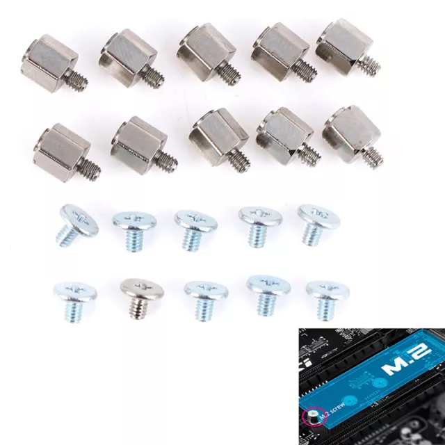 10Set Hand Tool Mounting Stand Off Screw Hex Nut for A-SUS M.2 SSD Motherbo-lg