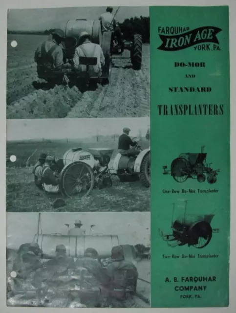 ca. 1930 VINTAGE FARQUHAR CO York PA AD BROCHURE, IRON AGE TRACTOR TRANSPLANTERs