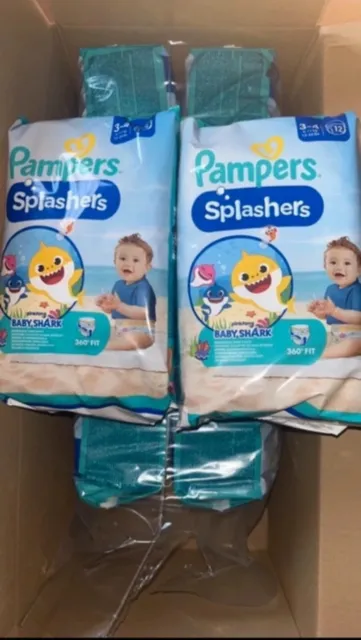 Lot 8 paquets Pampers couches Splashers Taille 3-4 (6-11 kg)12 Couches Bébé Edit
