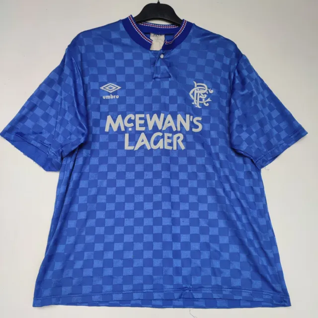 Glasgow Rangers 1987 - 1990 Umbro Home Football Shirt | Men's Medium
