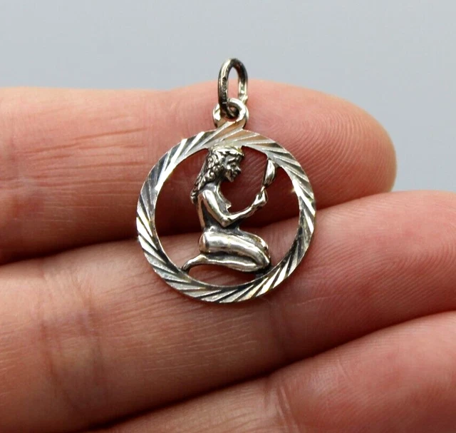 Pendentif Signe Vierge En Argent Sterling 925 - Occasion En Superbe état