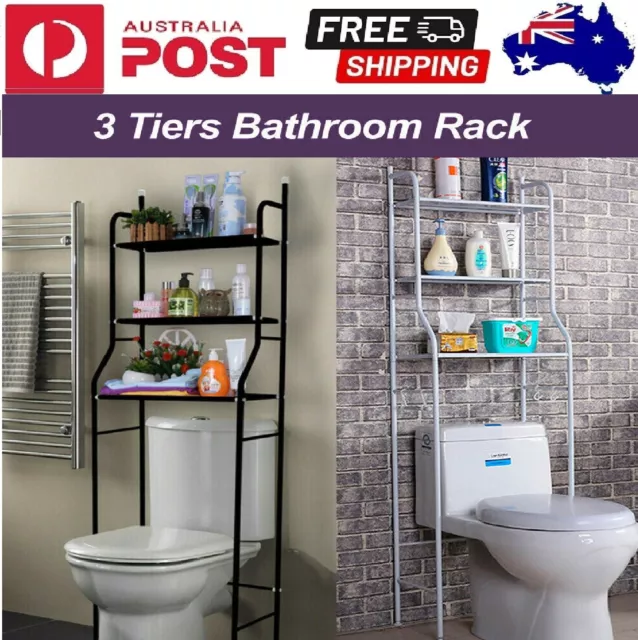 3-Tiers Over Toilet Shelf Bathroom Rack Laundry Washing Machine Storage Shelves