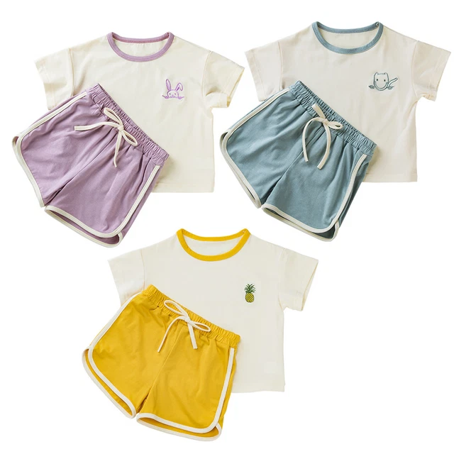 Baby Girls Shorts Sets Cute Outfit Two Piece Shorts Top Sets for Casual Playwear