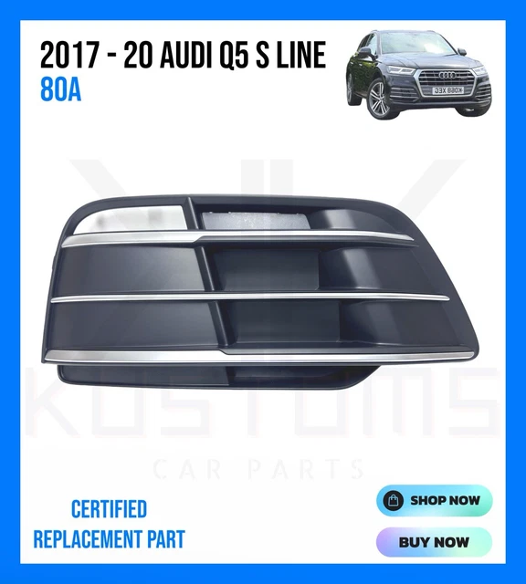 Front Left Driver Side Fog Light Grille Cover For Audi Q5 – Black ABS (8R0807681M)