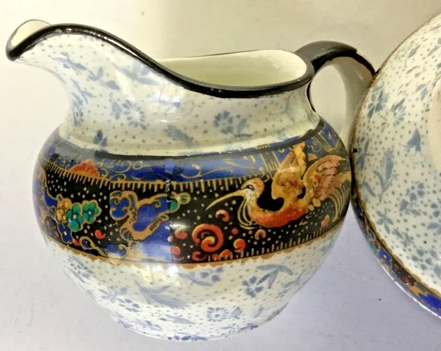 2 BIRD of PARADISE ~~~Winton Ware Grimwades~~ Bird of Paradise Creamer & Sugar