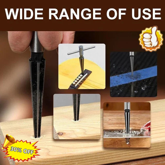 2pc T Handle Tapered Reamer Set 1/8 " to 1/2 " & 5/32 " - 7/8 " Bridge Pin Holes