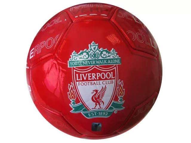 pallone LIVERPOOL cuoio ufficiale misura 5 palla calcio nuovo grande rosso