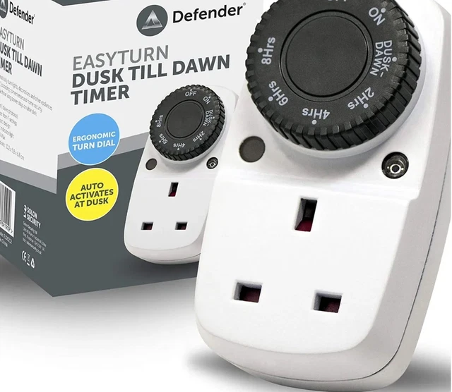 5 X Defender Temporizador Dusk Till Dawn Enchufe Día Noche Temporizador Ahorro de Energía