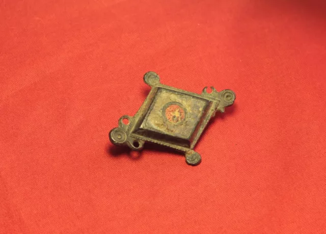 Fine Ancient Roman Enamelled Fibula or Brooch, 2. Century