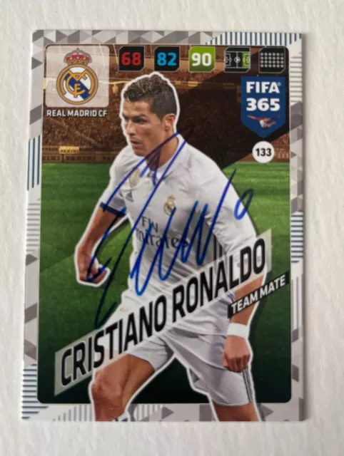 Hand signed football trading card of CRISTIANO RONALDO, REAL MADRID FC autograph