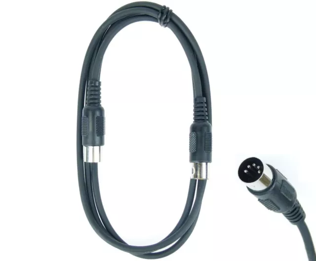 1,5 m MIDI DIN Video Kabel 5 pol pin polig schwarz Midikabel Paccs ADAM HALL