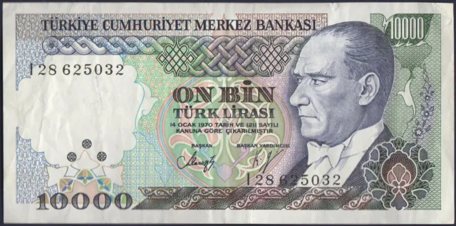 Turkey - Republic - bank note Of 10000 Lirasi 14 January 1970