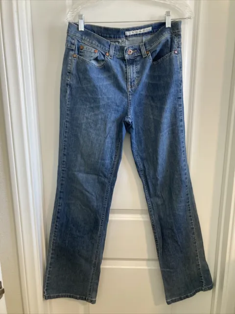 DKNY Women's Size 10 w32 Blue Denim Mid-Rise Straight Jeans