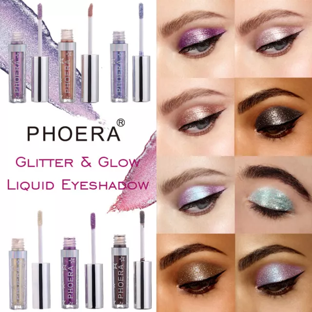 PHOERA Eyeshadow Glitter Glow Liquid Metallic Eye Shadow Magnificent Metals