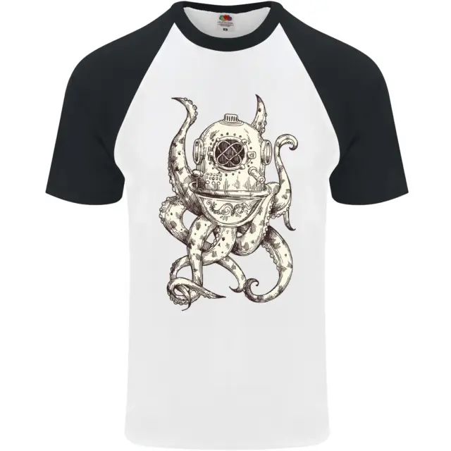 Maglietta da baseball Steampunk Octopus Kraken Cthulhu S/S