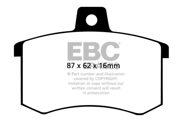 EBC Yellowstuff Bremsbeläge hinten für Audi 100 2.3 CS (83 > 86)