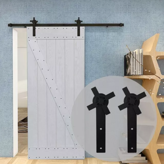 Barn Door Hardware Kit Sliding Track for Wood Door, Style 1, Heavy Duty, No Door