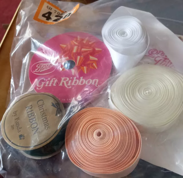 5 Meduim Size Reels and Rolls Of Ribbons