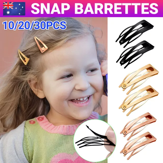 UP 30X Double-grip Hair Clips Metal Snap Barrettes Hair Styling Tool Women Girls