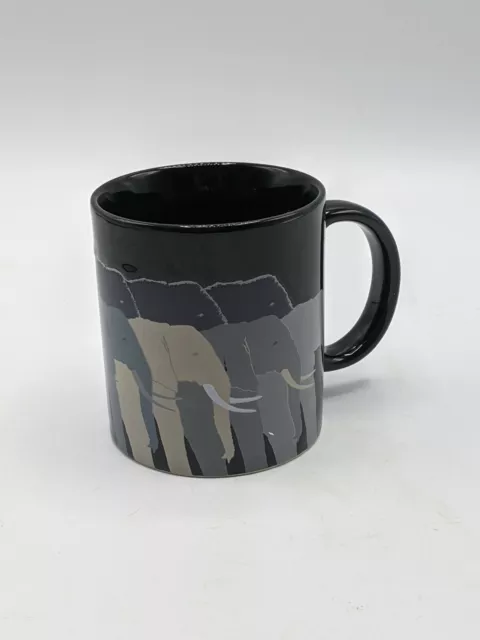 Vintage Otagiri Japan Black Coffee Mug "Tuskers" Elephant by T Taylor