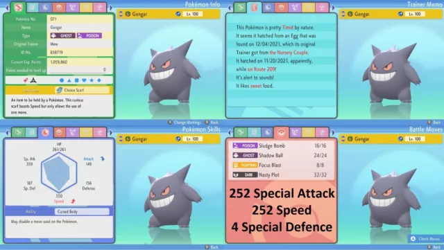 6IV Shiny Gengar Pokemon Brilliant Diamond and Shining Pearl