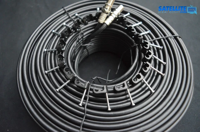 2 X WHITE TWIN COAX SHOTGUN & RG6 CABLE GROMMET / TIDY HOLE ,TV