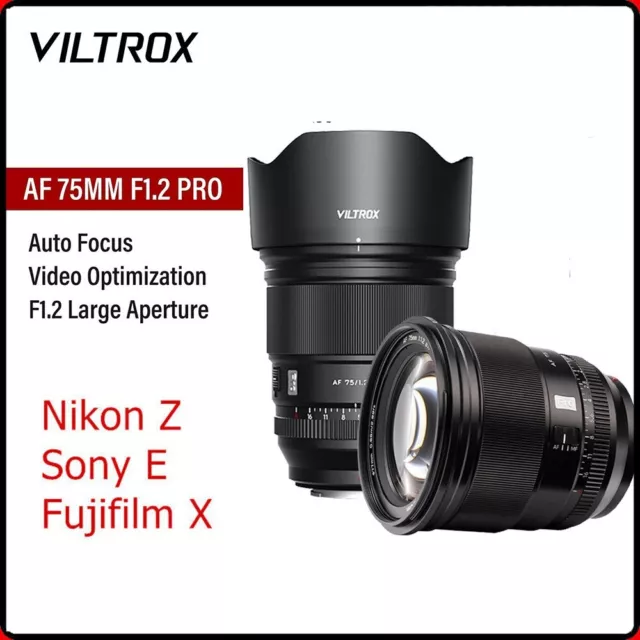 Viltrox 75mm F1.2 Pro Auto Focus Large Aperture Lens for Sony E/Nikon Z /Fuji XF